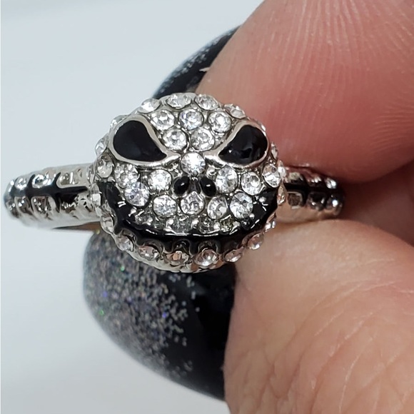 Nightmare Before Christmas Jack Skellington Skull Rhinestone Ring - Picture 4 of 6